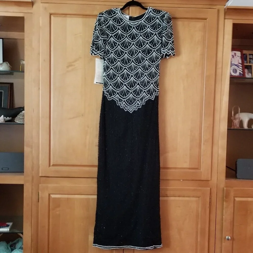 NWT Vintage Silk Beaded Gown - Small - Picture 1 of 8